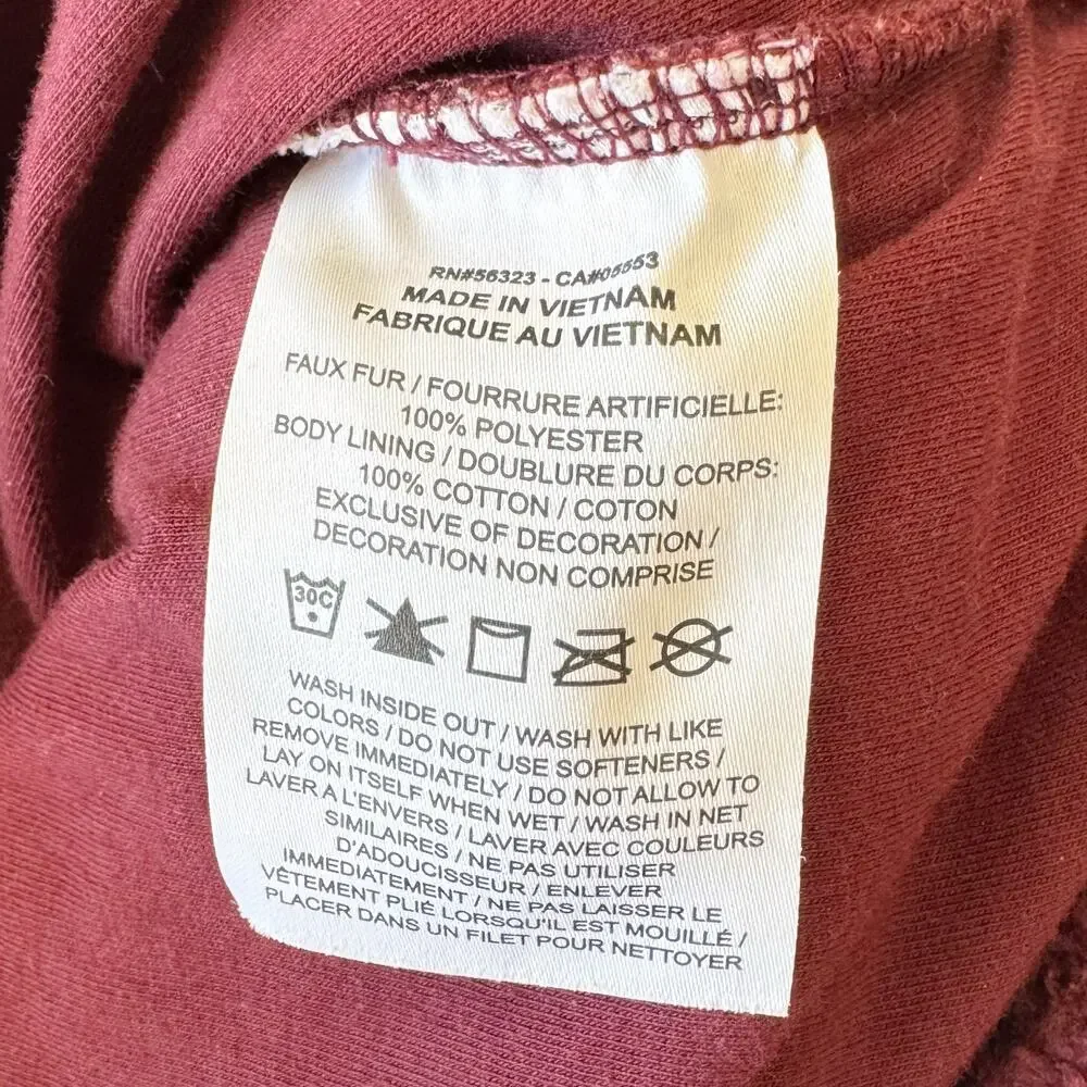 Nike Therma Fit Maroon Hooded Fleece Sherpa Pullover Sweatshirt XL Comfort